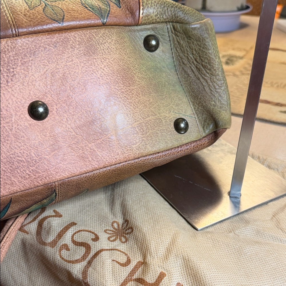 FINAL PRICE $125. Anuschka Hand-Painted Floral Leather Shoulder Bag - Multicolor - Picture 10 of 16